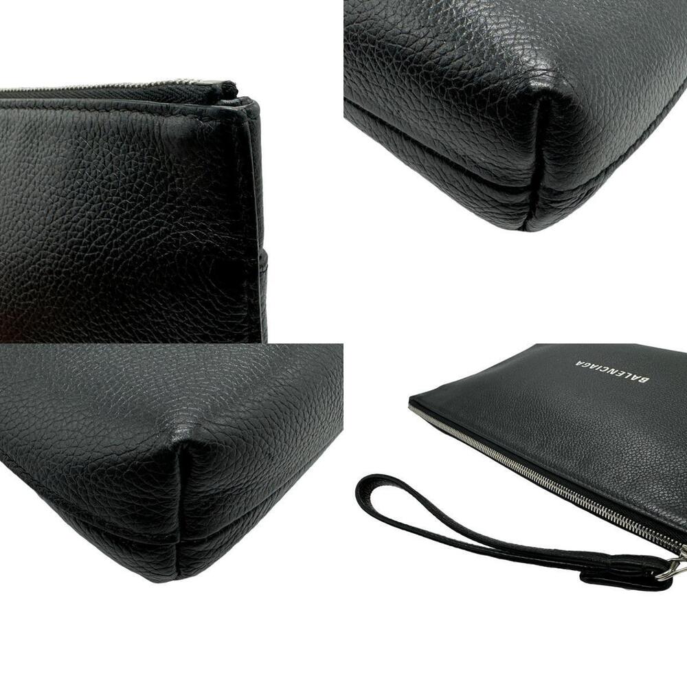 Balenciaga Clutch Bag Leather Black Silver - Picture 4 of 4